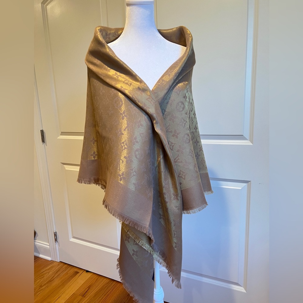 Louis Vuitton silk shine Monogram LV scarf/ shawl